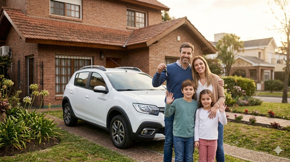 Familia protegida con seguros